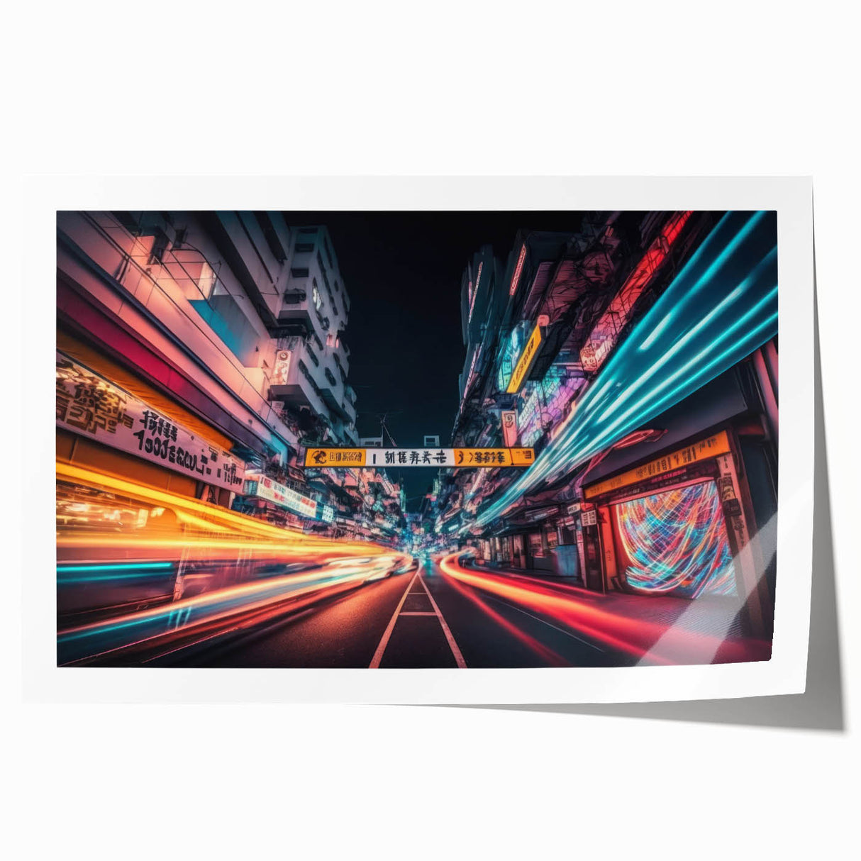 Extra large rolled print depicting Tokyo scenery with cherry blossoms in pastel shades, ideal for dining room wall art.