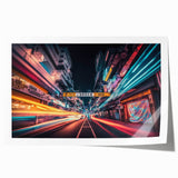Extra large rolled print depicting Tokyo scenery with cherry blossoms in pastel shades, ideal for dining room wall art.