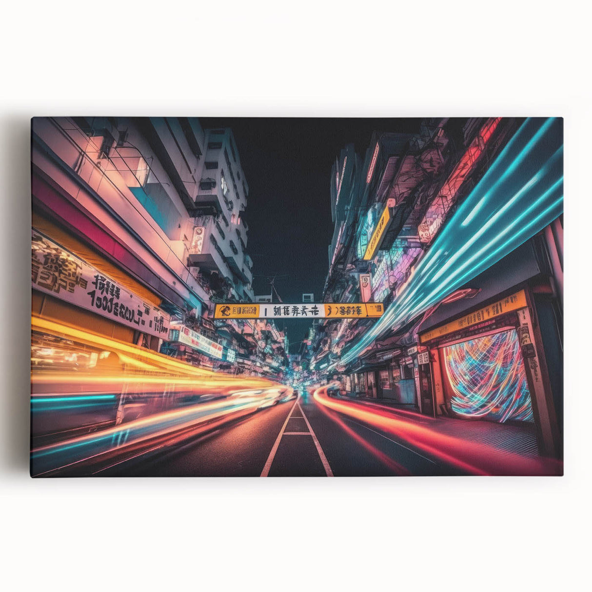 Black and white large art print of Tokyo skyline on stretched canvas, ideal for kitchen wall art.