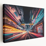 Tokyo cityscape with vibrant colors on large stretched canvas, ideal for kitchen wall art.