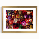 Extra large abstract art print of a Japanese scenery in textured gold frame, ideal for living room decor.