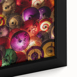 Extra large black wall art featuring a textured, colorful abstract design on a framed canvas, ideal for living room decor.