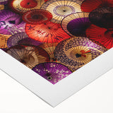 Art deco poster featuring a serene Japanese landscape in muted earth tones on rolled canvas, ideal for dining room decor.