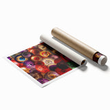 Extra large rolled print of a serene Japanese garden scene in soft pastel colors, suitable for classy bathroom wall art.