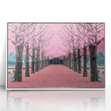 Acrylic print of a serene Korean landscape in soft pastel shades, framed in white.