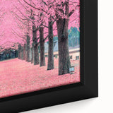 Extra large framed canvas featuring a textured, colorful Korean landscape in black, ideal for living room decor.