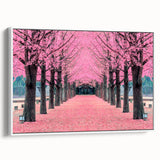 Vintage poster art of a scenic Korean landscape on a framed canvas, featuring vibrant colors, ideal for living room decor.