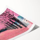 Extra large wall art featuring line art flowers in muted tones on a rolled canvas, suitable for large living room decor.