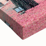 Black and white landscape art painting of a serene Korean scenery on large stretched canvas, ideal for bedroom wall decor.