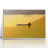 Acrylic print of a serene Laos landscape in pastel shades, framed in white, suitable for modern art wall decor.