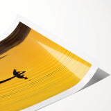 Extra large rolled print featuring line art flowers with muted earth tones, ideal for large living room wall decor.