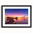 Extra large, textured abstract art print of vibrant Maldivian scenery on a black framed canvas, ideal for living room decor.