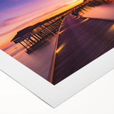 Art deco poster featuring a serene Maldivian beach scene on rolled canvas, ideal for dining room ambiance.