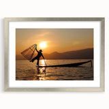 Textured abstract art print of a Myanmar landscape in muted earth tones on a framed canvas, suitable for bedroom decor.