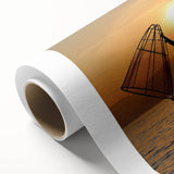 Art Deco style poster of a serene Myanmar landscape on rolled canvas, ideal for nursery wall art.