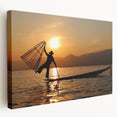 A panoramic canvas print depicting a serene Myanmar landscape in soft pastel hues, ideal for kitchen wall art.