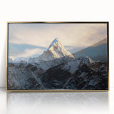 Framed acrylic print of Mount Everest in muted earth tones, ideal for modern art wall decor.
