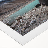 Art deco poster featuring a serene Nepalese landscape on rolled canvas, suitable for dining room wall art.