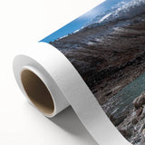 Art Deco poster depicting serene Nepal scenery on rolled canvas, suitable for nursery wall art or dining room decor.