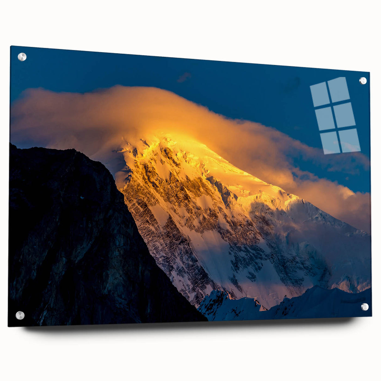 Large abstract wall art depicting the vibrant hues of a Pakistani landscape on acrylic glass.