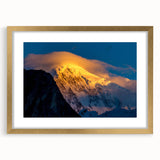 Extra large abstract art print featuring textured scenery of Pakistan, in muted gold tones on a framed canvas.