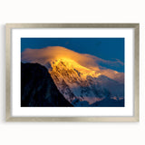 Textured abstract art print depicting a serene Pakistani landscape in muted earth tones, framed in silver.