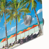 Large abstract wall art, featuring a mid-century modernist style Philippine scenery in muted earth tones.