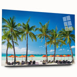 Large abstract wall art of a Philippine scenery in vibrant colors on acrylic glass, ideal for bedroom or dining room decor.