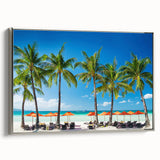 Framed canvas featuring a vintage-style landscape art painting of a colorful Philippine scenery.