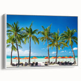 Framed canvas of a vintage poster art featuring a colorful Philippine landscape, ideal for living room decor.