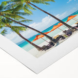 Art deco poster of a serene Philippine landscape in pastel shades on rolled canvas, ideal for dining room wall art.