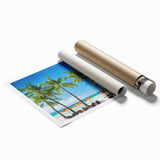 Extra large rolled print of a Philippine landscape with vibrant greenery and floral elements.