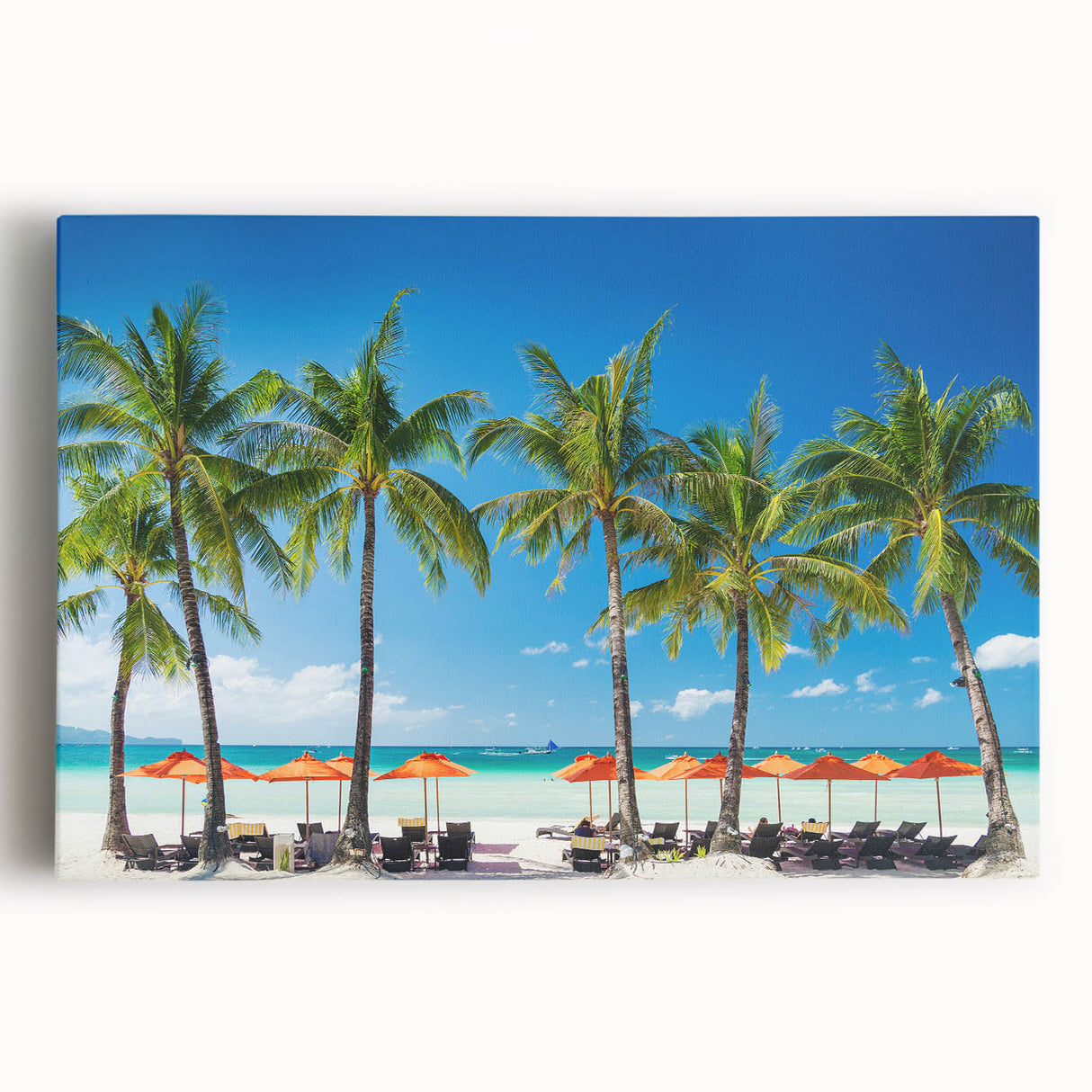 Large black and white stretched canvas of a Philippine rural landscape, ideal for kitchen wall art.