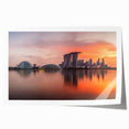 Extra large rolled print of Singapore skyline featuring soft pastel shades, ideal for art wall dining room.
