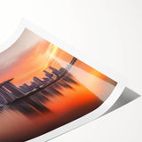 Extra large wall art featuring line art flowers in black on a white background, rolled print format.