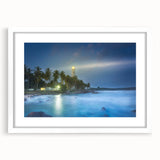 Abstract art print of a serene Sri Lankan landscape in muted earth tones, framed with a white mat.