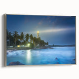 Landscape art painting of a Sri Lankan scenery in vibrant colors on a framed canvas, ideal for living room decor.