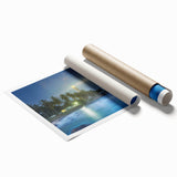 Extra large rolled print of a serene Sri Lankan scenery with vibrant floral elements.