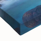 Black and white landscape painting of Sri Lankan scenery on large stretched canvas, suited for bedroom decor.