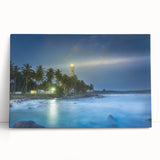 Black and white stretched canvas featuring a serene Sri Lankan landscape, ideal for kitchen wall art or bedroom decor.