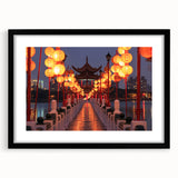 Extra large abstract art print of a vibrant, colorful Taiwanese landscape on textured canvas, ideal for living room decor.