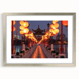 Textured art print of an abstract Taiwan scenery in muted earth tones on a silver-framed canvas, suitable for bedroom decor.