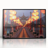 Large abstract wall art depicting a Taiwanese landscape in muted earth tones on a framed acrylic.