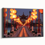 Black and white landscape art painting of Taiwan on framed canvas, ideal for bedroom wall decor.