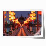 Extra large rolled canvas print featuring a serene Taiwanese landscape with lush greenery and soft pastel colors.