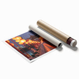 Extra large rolled print of a serene Taiwanese landscape with soft floral elements, ideal for classy bathroom wall art.