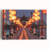 Large black and white stretched canvas of a Taiwanese landscape, suitable as kitchen wall art.