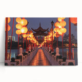 Black and white stretched canvas featuring a serene Taiwanese landscape, ideal for kitchen wall art or bedroom ambiance.