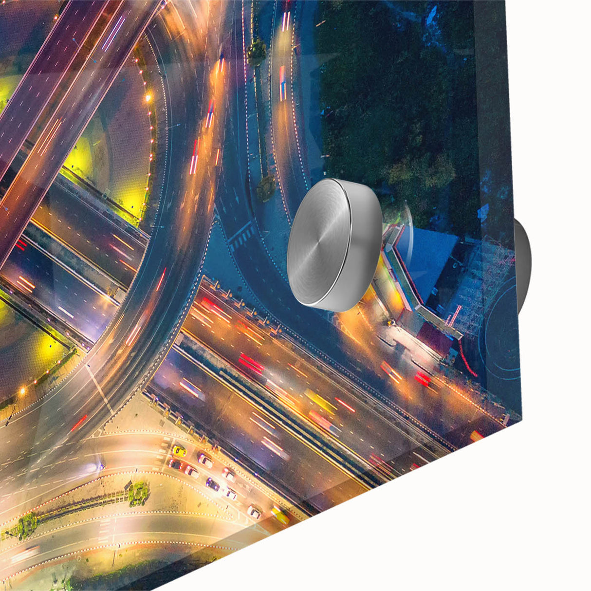 Acrylic print of a large abstract Bangkok cityscape in muted earth tones, ideal for dining room art.