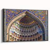 Black and white landscape art painting of a Turkish scenery on framed canvas, ideal for bedroom wall decor.